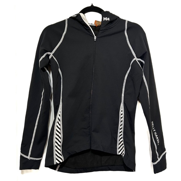 Helly Hansen Jackets & Blazers - Helly Hansen Black White Zip-Up Jacket Athletic Running Base Layer Sz Small